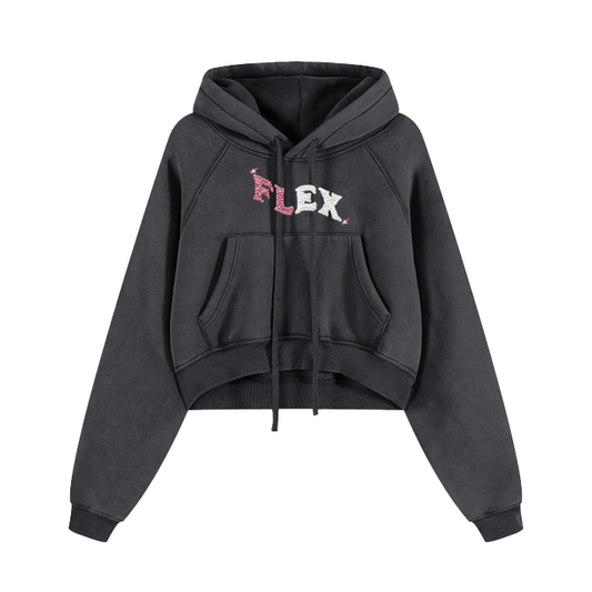 Croptop Sparkle Flex Hoodie - WearFlex