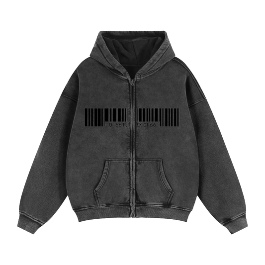 Foundation Barcode Zip-Up Hoodie - WearFlex